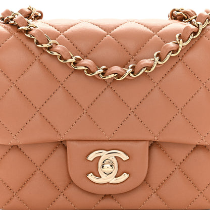 Chanel Lambskin Quilted Mini Square Flap Brown 8 of 11