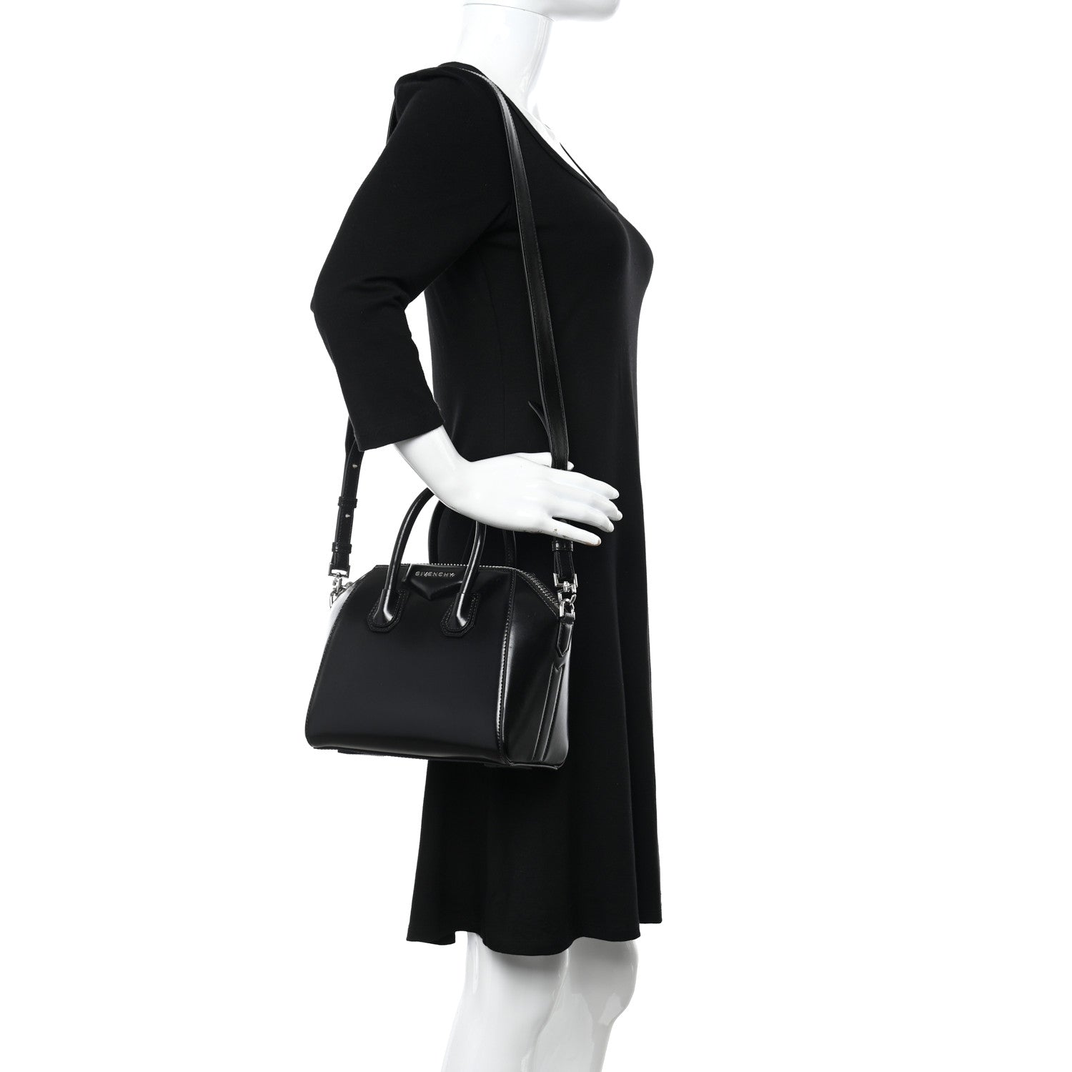 Givenchy Shiny Lord Calfskin Mini Antigona Black 2 of 13