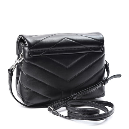 Saint Laurent Calfskin Y Quilted Monogram Toy Loulou Crossbody Bag Black 2 of 9