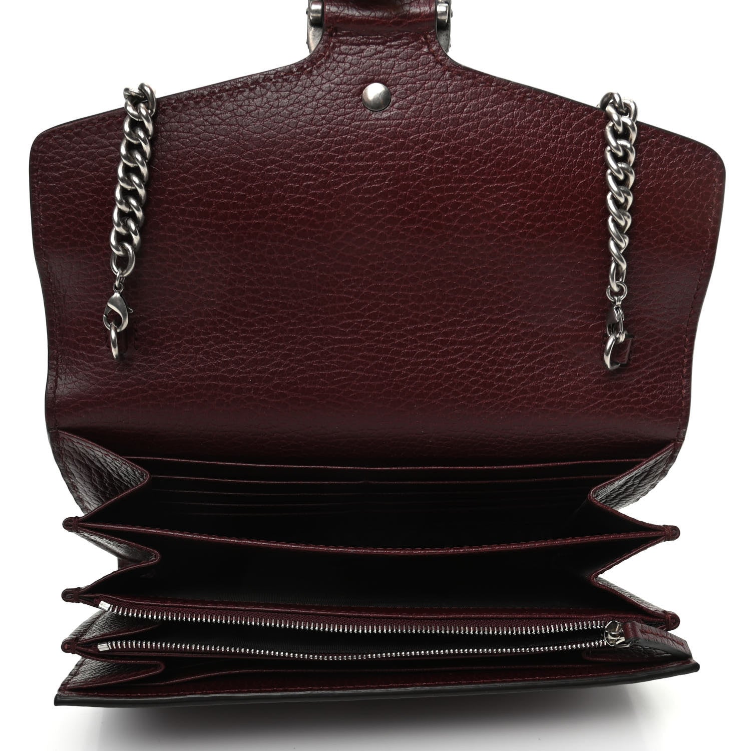 Gucci Dollar Calfskin Crystal Mini Dionysus Chain Wallet Vintage Bordeaux 5 of 9