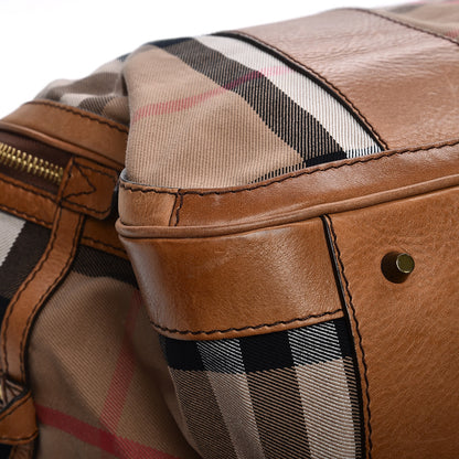 Burberry Vintage Leather House Check Tote Saddle Brown 19 of 19