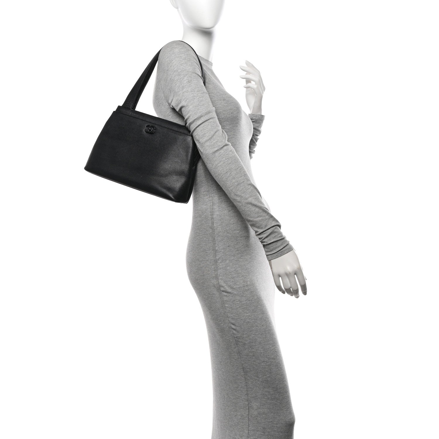 Chanel Caviar CC Shoulder Bag Black 2 of 17