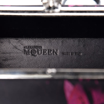 Alexander McQueen Silk Night Flowers Hexagon Skull Chain Clutch Multicolor Black 7 of 9