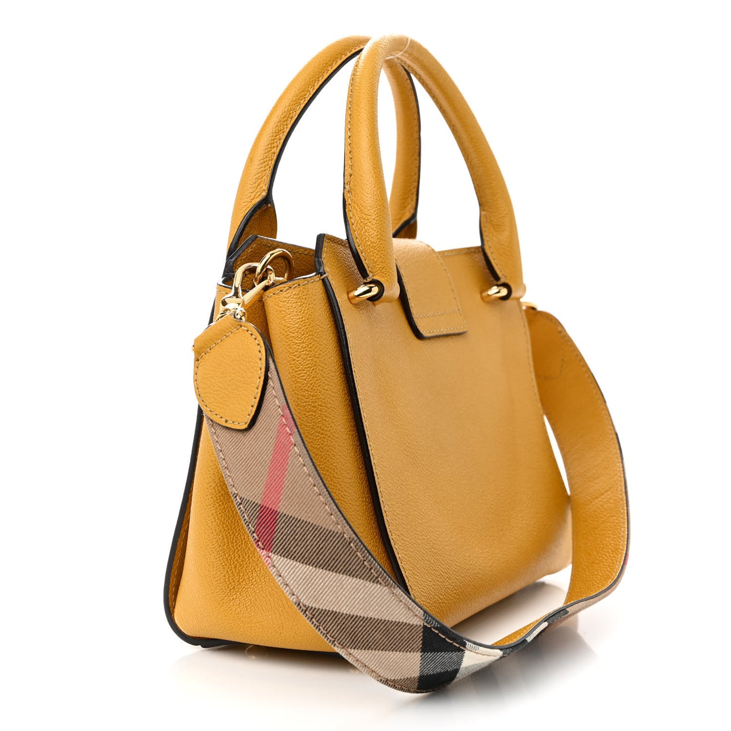 Soft Grain Calfskin Small Buckle Tote Bright Straw