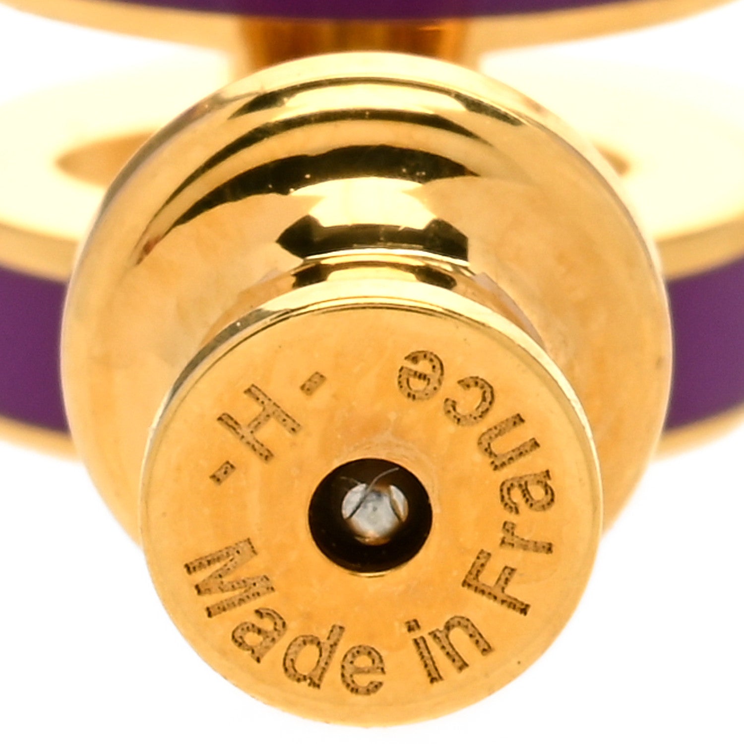 Hermes Gold Lacquered Mini Pop H Earrings Anemone 4 of 5