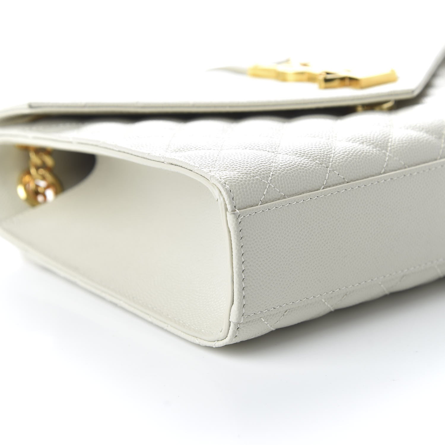 Saint Laurent Grain De Poudre Textured Mixed Matelasse Medium Triquilt Monogram Satchel Porcellana 6 of 10
