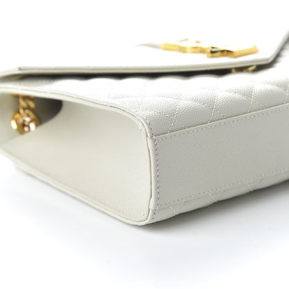 Saint Laurent Grain De Poudre Textured Mixed Matelasse Medium Triquilt Monogram Satchel Porcellana 6 of 10
