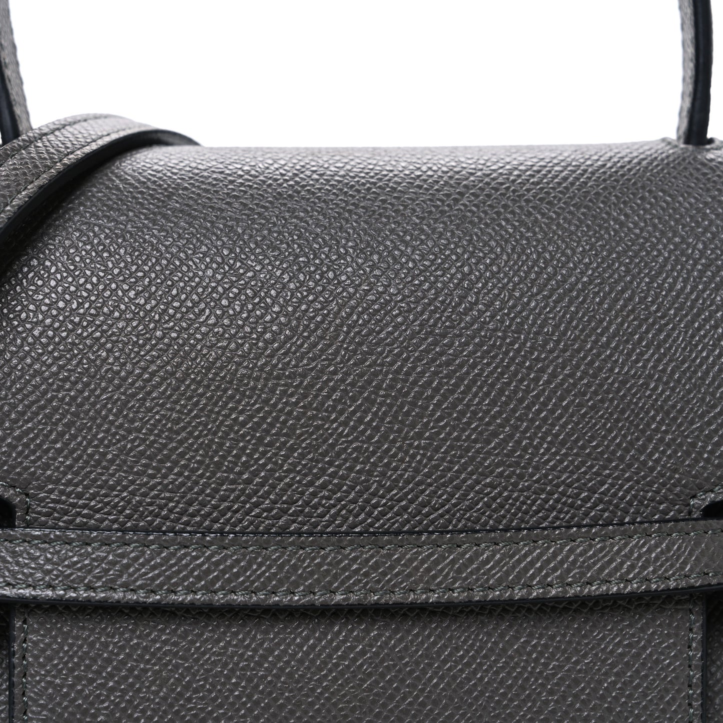 Grained Calfskin Nano Belt Bag Grey