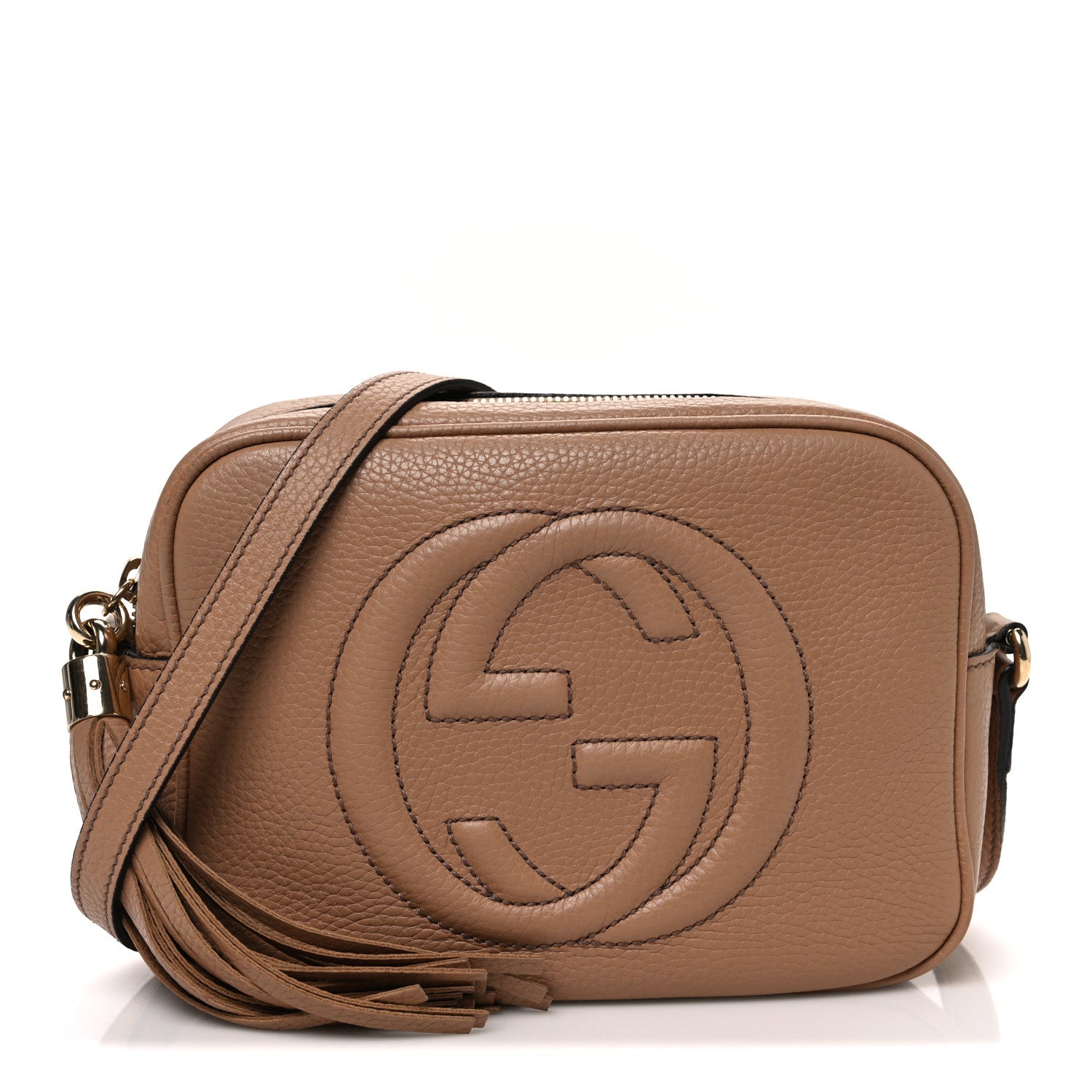Gucci Pebbled Calfskin Small Soho Disco Bag Camelia 1 of 13