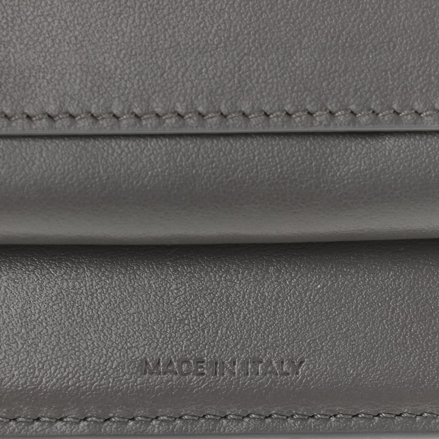 Grained Calfskin Small Tri-Fold Wallet Grey