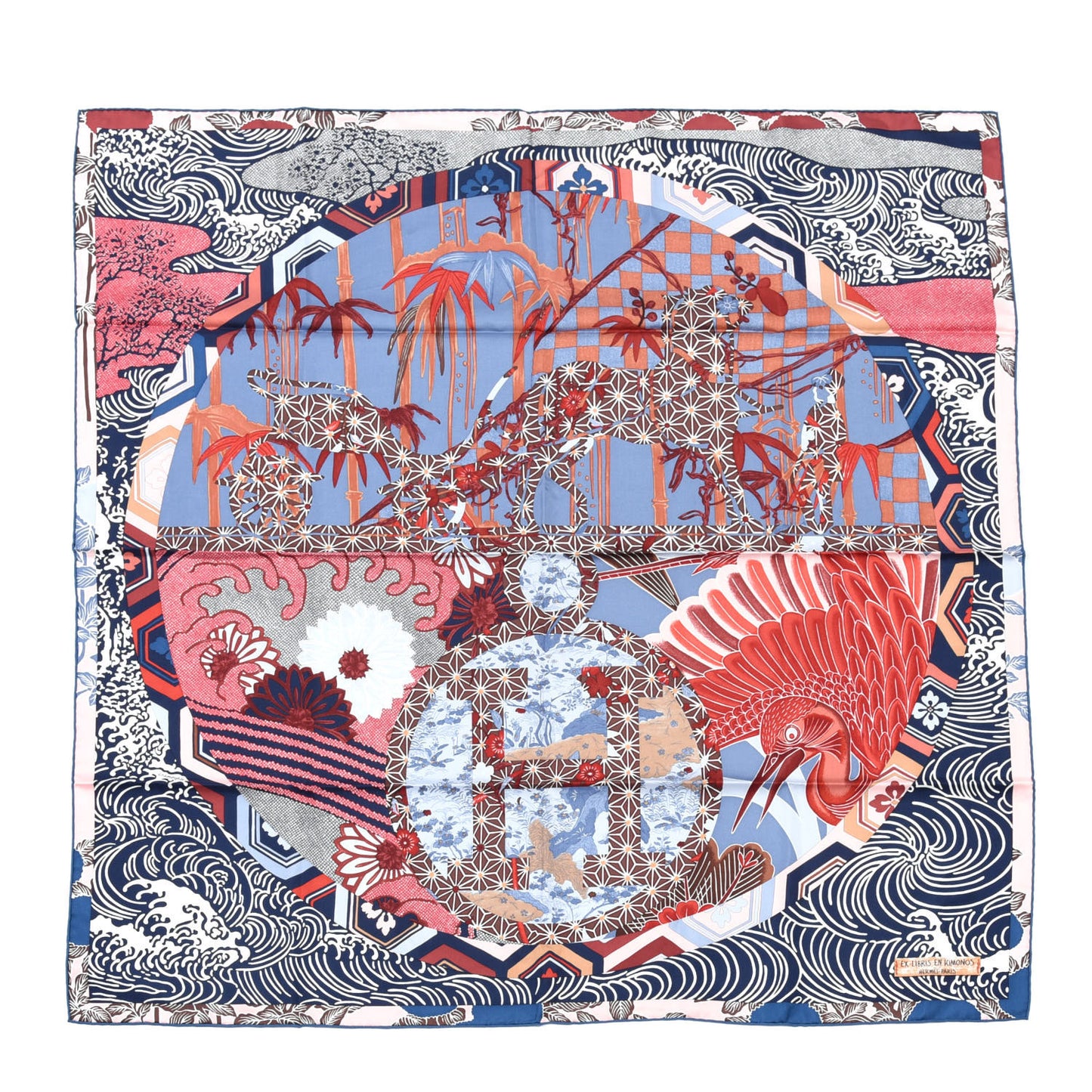 Silk Ex Libris En Monogram Kimonos Scarf 90