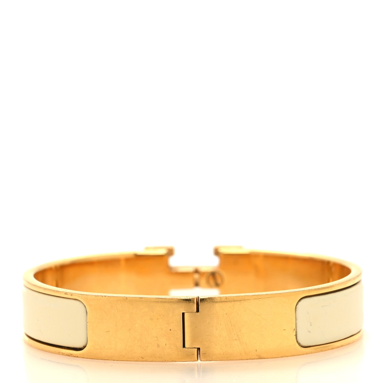 Hermes Enamel Narrow Clic Clac H Bracelet PM White 3 of 4