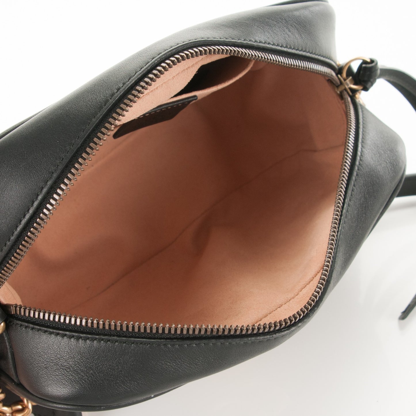 Calfskin Matelasse Small GG Marmont Chain Shoulder Bag Black