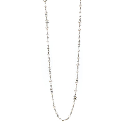 Chanel Pearl Crystal Queen of France Multi Strand Necklace Gold 1 of 8