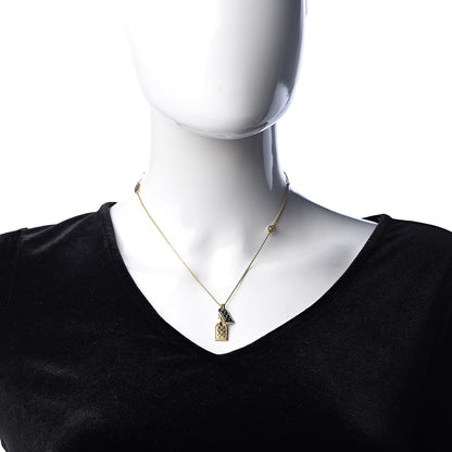Louis Vuitton Nanogram Name Tag Necklace Gold 2 of 6