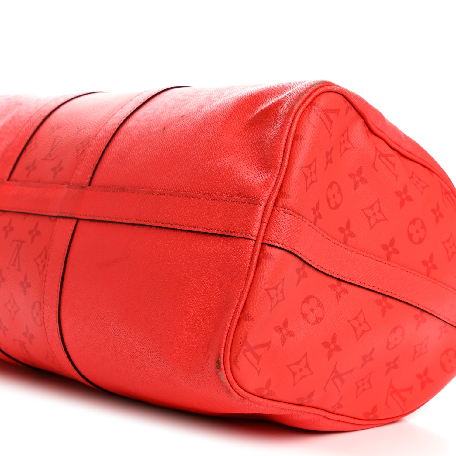 Louis Vuitton Taigarama Keepall Bandouliere 50 Fire Red 8 of 12