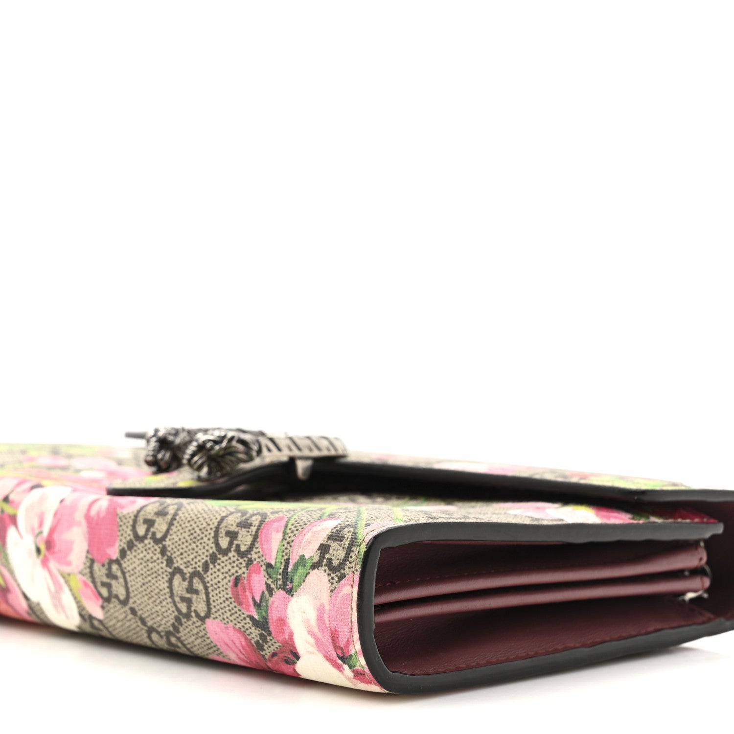 Gucci GG Supreme Monogram Blooms Mini Dionysus Chain Wallet Beige Multicolor Dry Rose 10 of 14