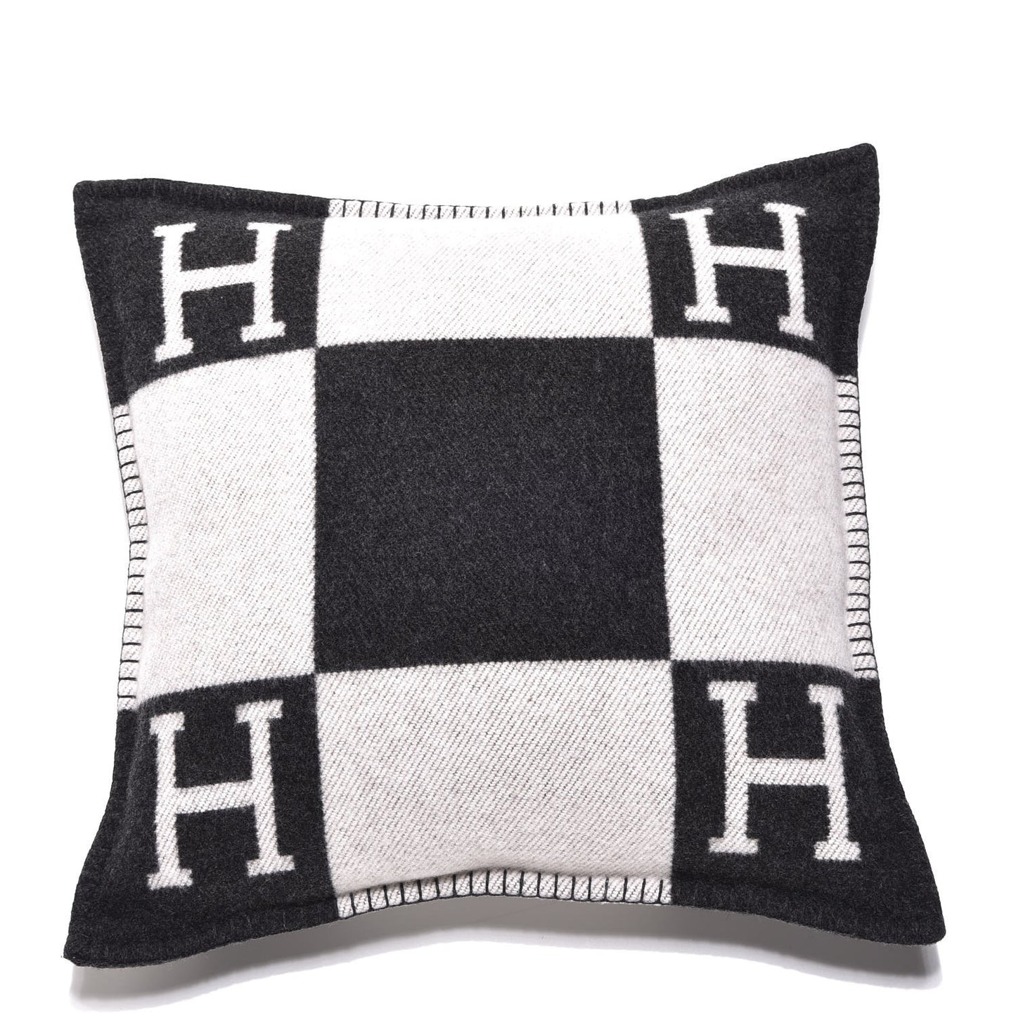 Wool Cashmere Avalon Pillow PM Ecru Gris Fonce