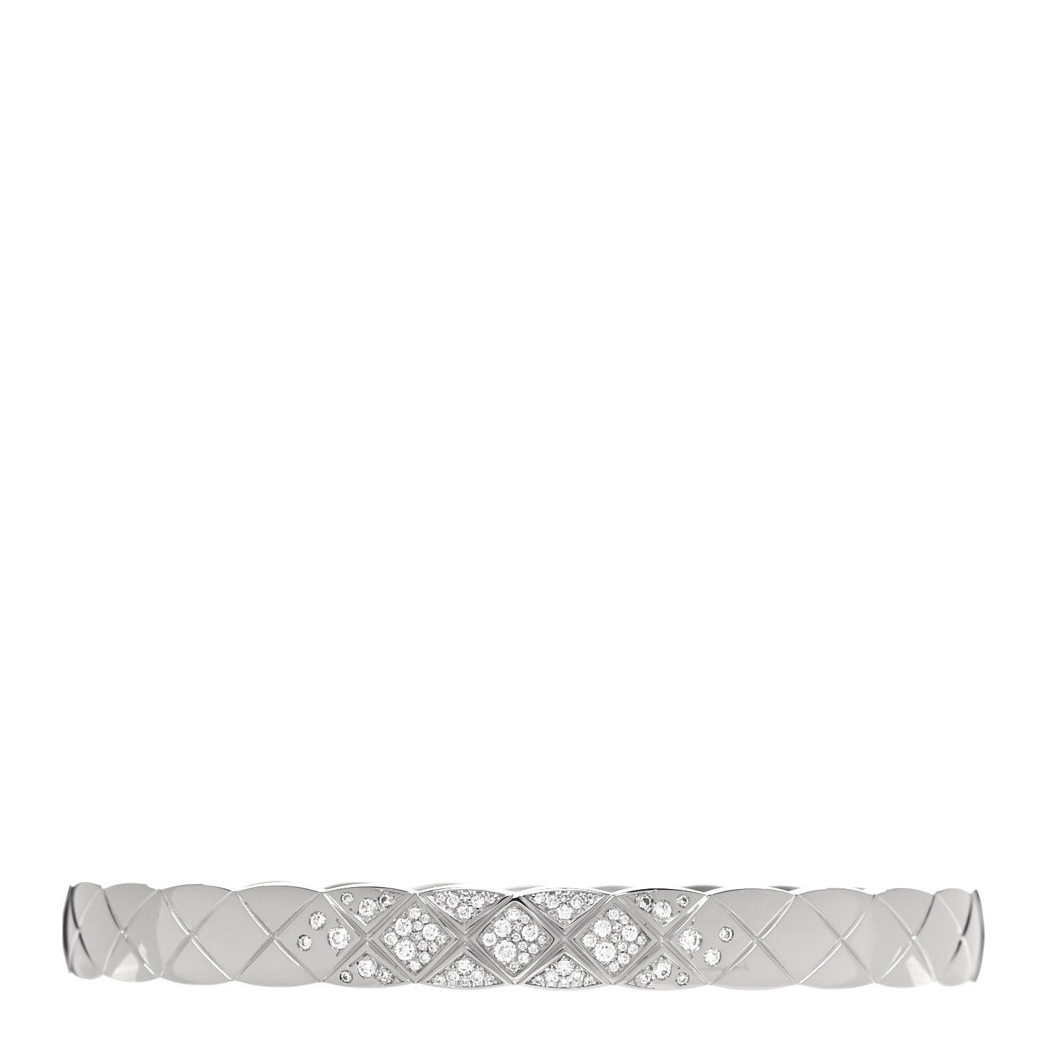 Chanel 18K White Gold Diamond Coco Crush Bracelet S 1 of 5
