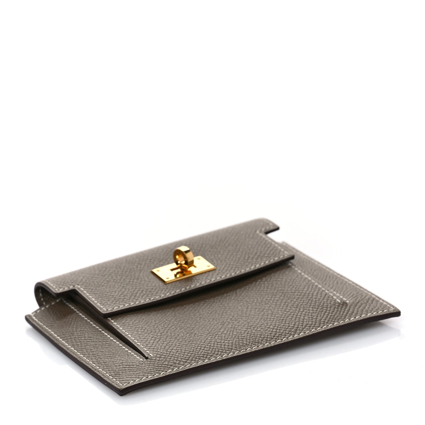 Epsom Kelly Pocket Compact Wallet Etoupe