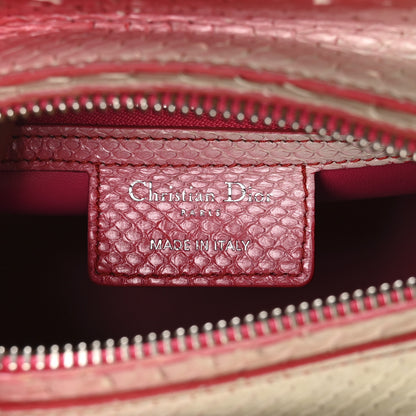 Christian Dior Snakeskin Ombre Medium Lady Dior Red White 6 of 11