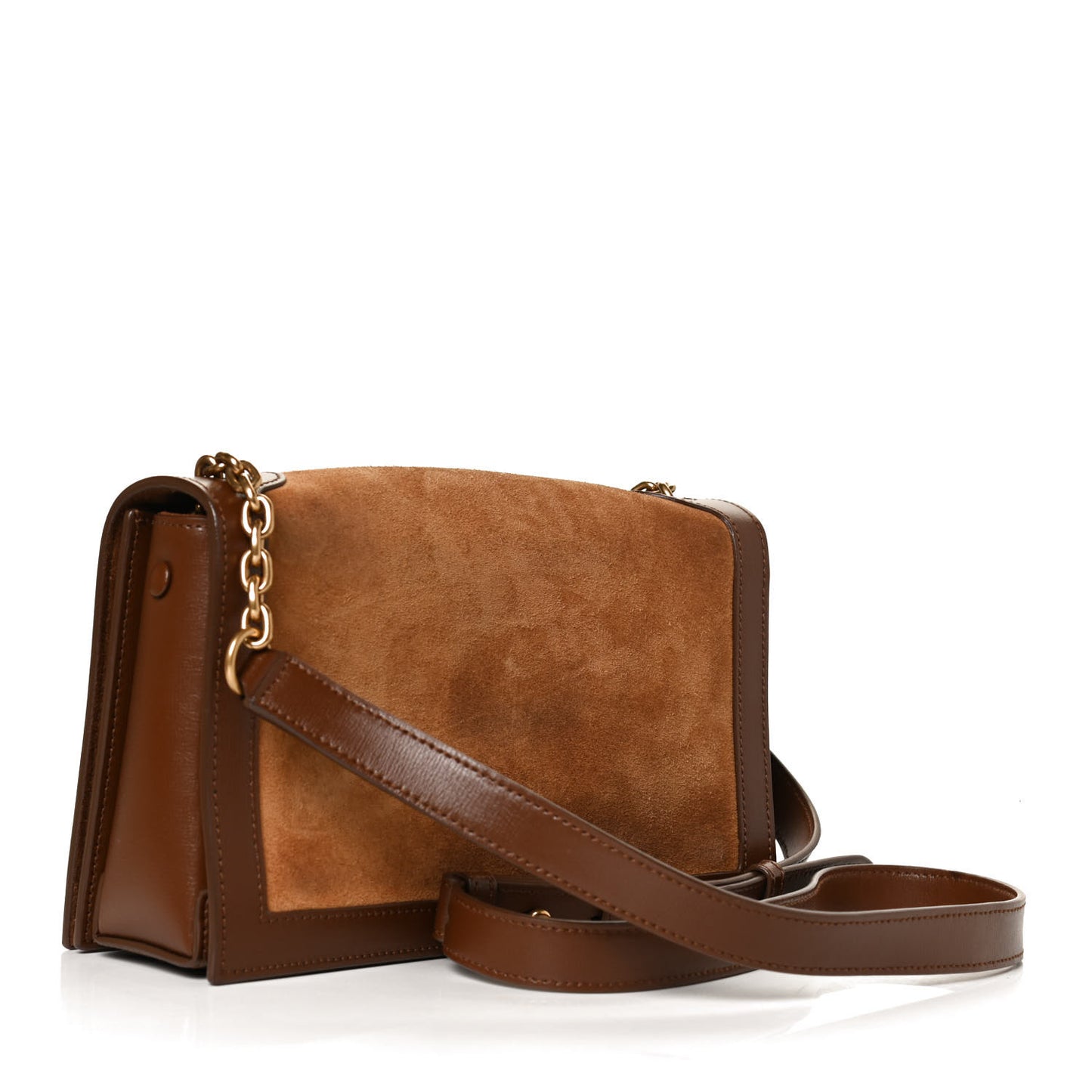 Suede Monogram Book Bag Brown