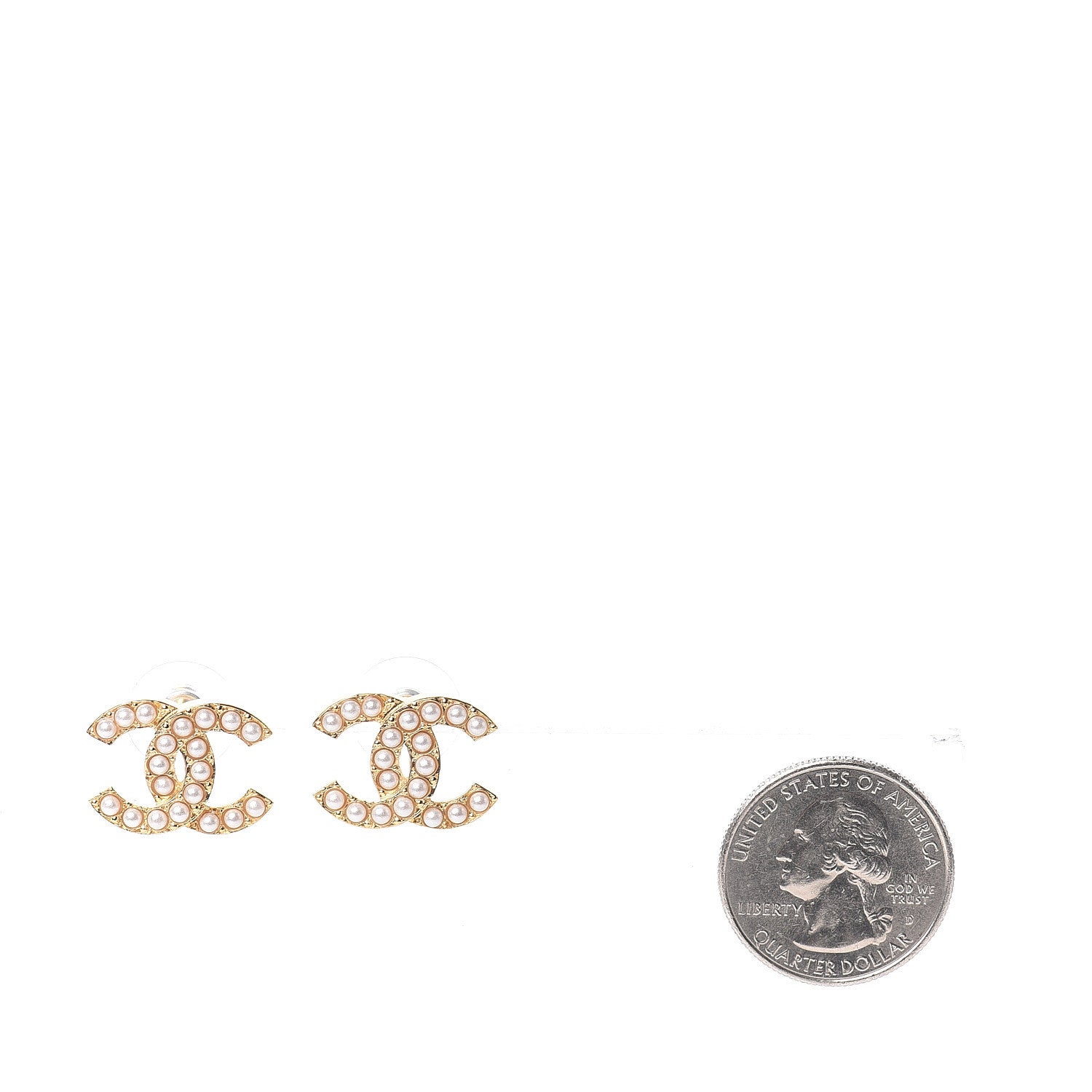 Chanel Pearl CC-Casino Earrings Gold 2 of 6