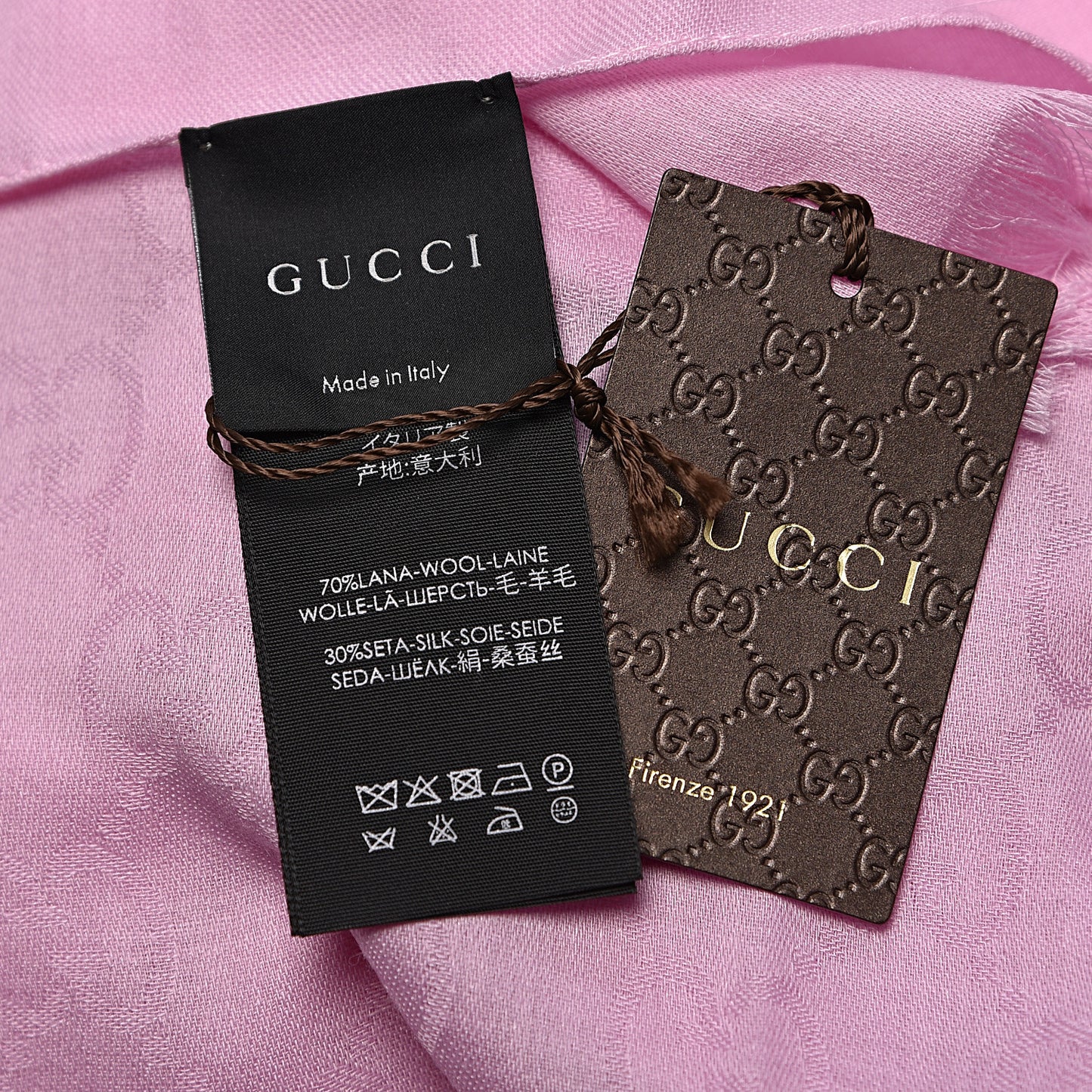 Wool Silk GG Monogram GGNat Scarf Rose