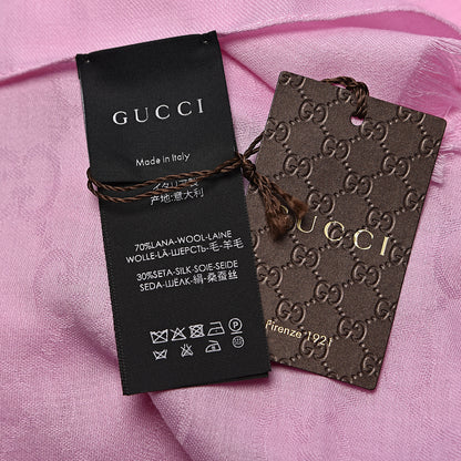 Gucci Wool Silk GG Monogram GGNat Scarf Rose 4 of 4