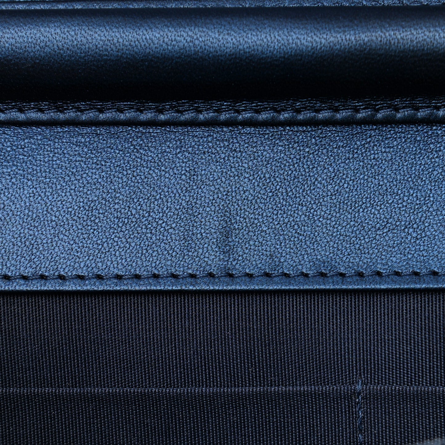 Metallic Lambskin Quilted Boy Wallet On Chain WOC Blue
