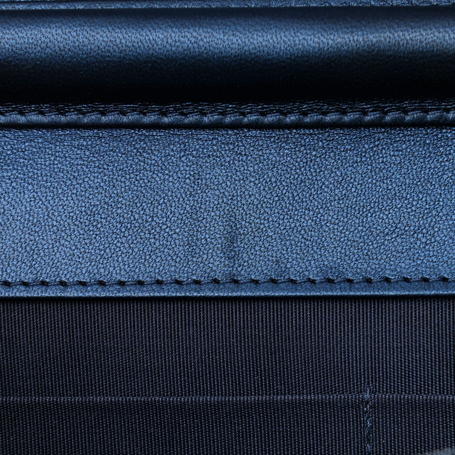 Chanel Metallic Lambskin Quilted Boy Wallet On Chain WOC Blue 13 of 15