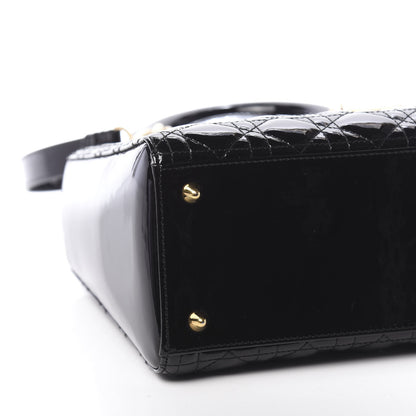 Christian Dior Patent Cannage Medium Lady Dior Black 10 of 12