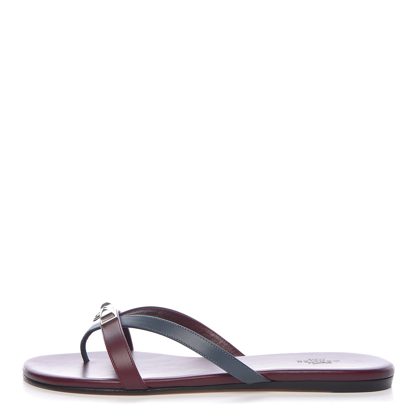 Nappa Calfskin Corfou Sandals 38.5 Bleu Ardoise Bordeaux
