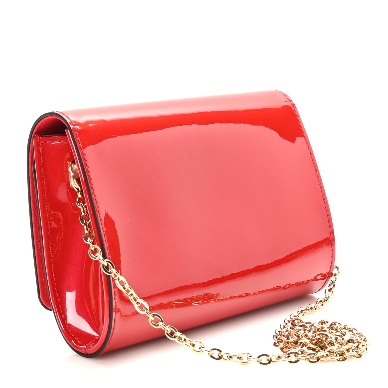 Louis Vuitton Patent Calfskin Chain Louise PM Rouge 3 of 9
