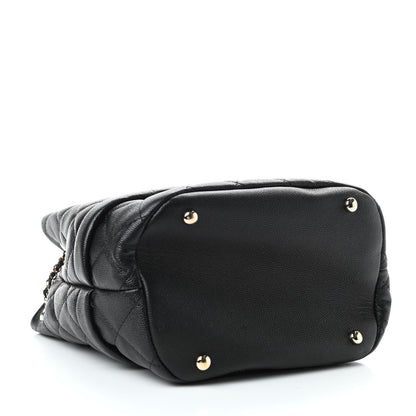 Chanel Caviar Quilted Rolled Up Bucket Drawstring Bag Black 3 of 4