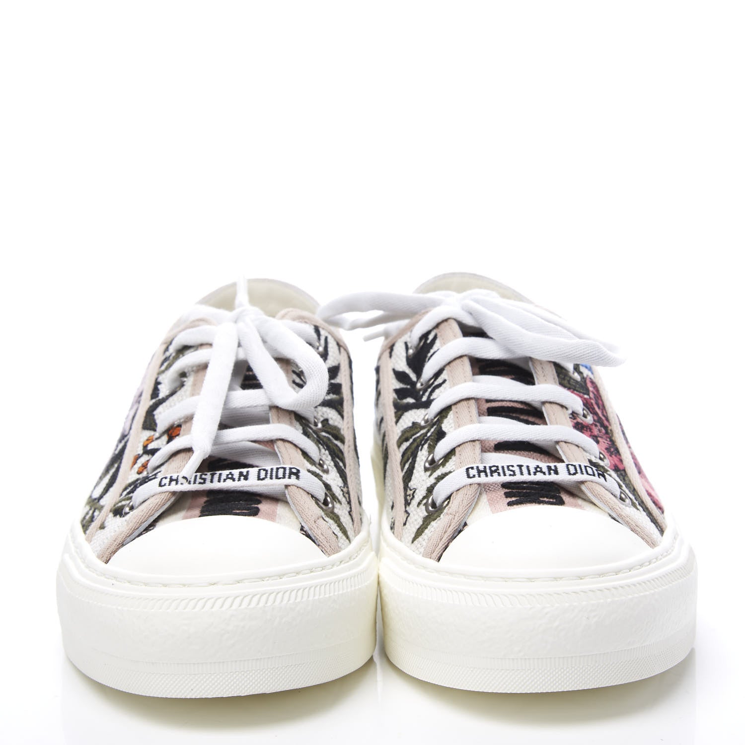 Christian Dior Canvas Rosa Mutabilis Embroidered Womens Walk'N'Dior Low Top Sneakers 36.5 Multicolor 3 of 11