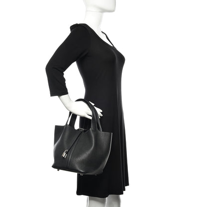Hermes Taurillon Clemence Picotin Lock 22 MM Black 2 of 11