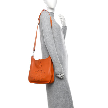 Hermes Taurillon Clemence Evelyne III PM Orange 2 of 13