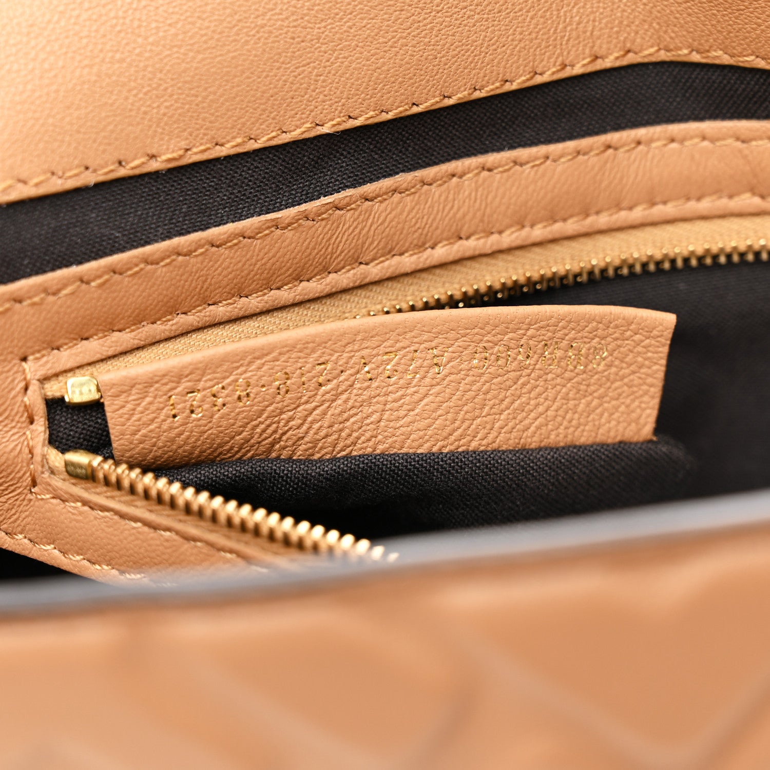 Fendi Nappa FF 1974 Embossed Baguette Miele Scuro 7 of 10