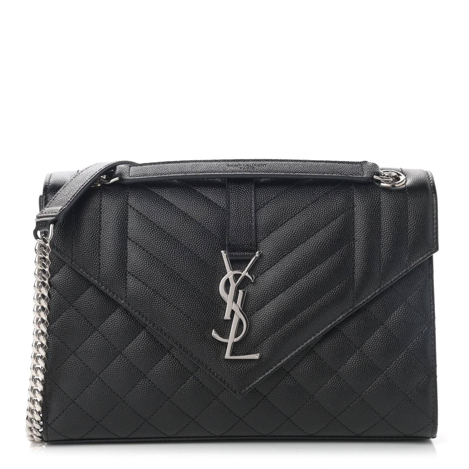 Saint Laurent Grain De Poudre Textured Mixed Matelasse Triquilt Medium Monogram Asphalt 1 of 10