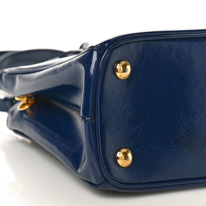 Prada Saffiano Vernice Mini Galleria Double Zip Tote Inchiostro 7 of 8