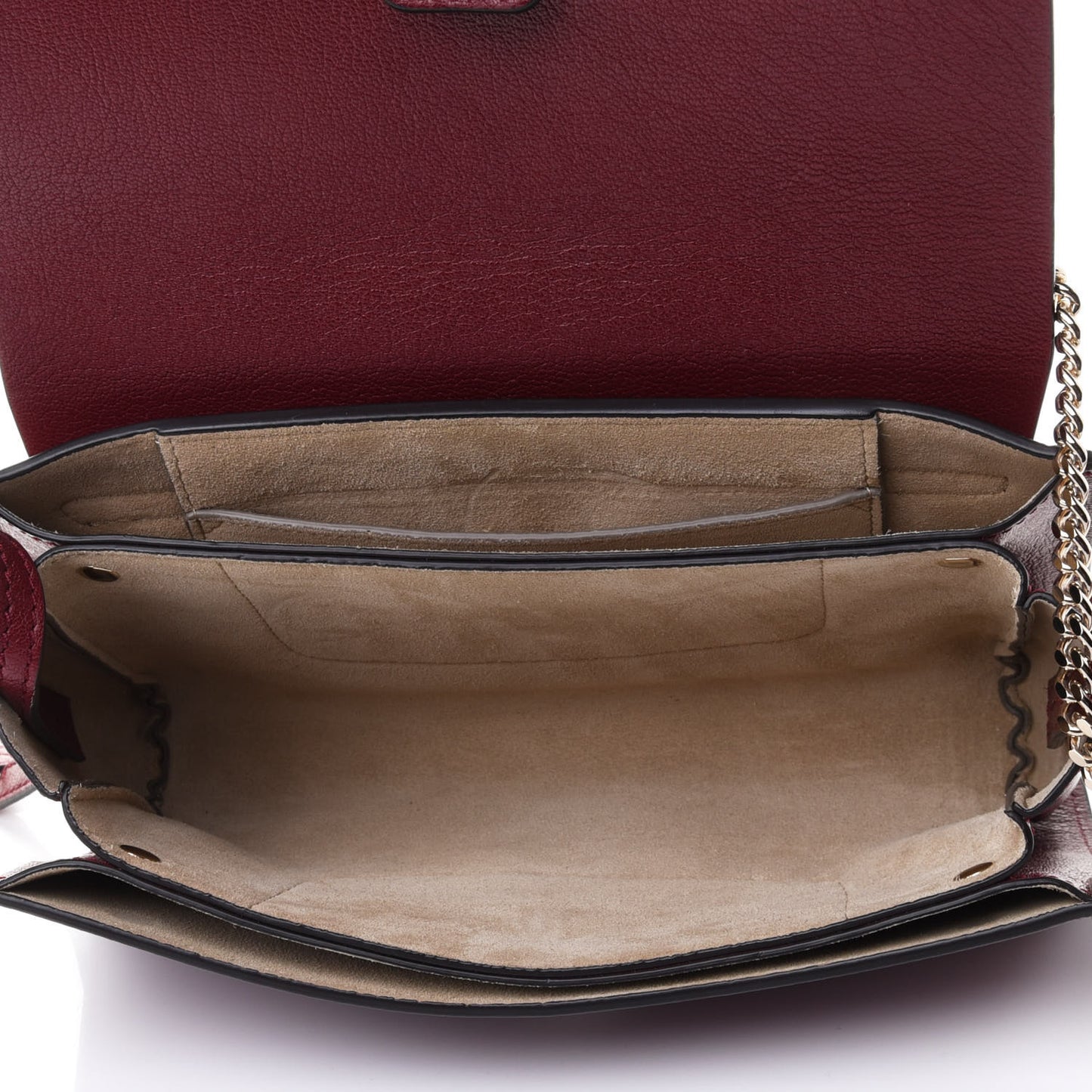 Goatskin Small Faye Shoulder Bag Sienna Red