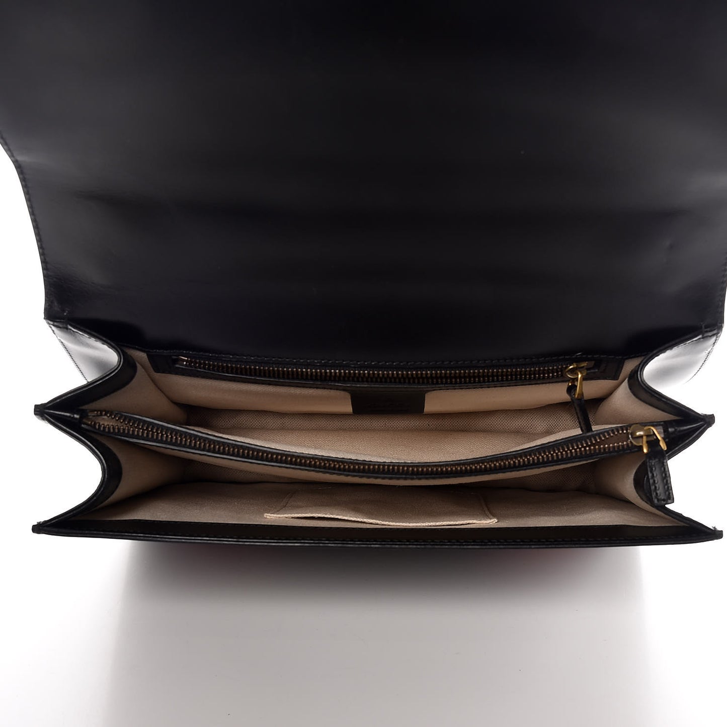 Calfskin Web Heart Medium GG Marmont Chain Handle Bag Black