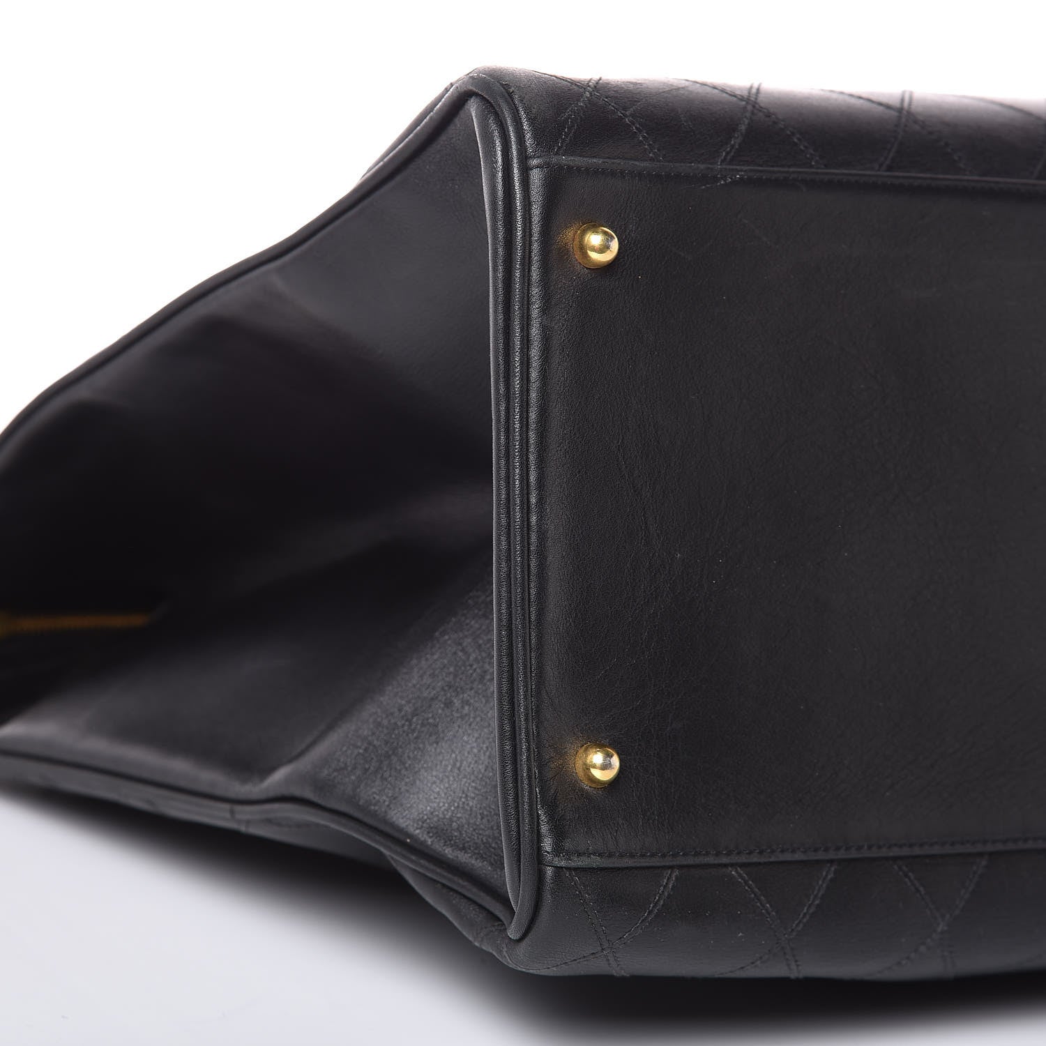 Chanel Calfskin Stitched XL Weekender Black 10 of 13