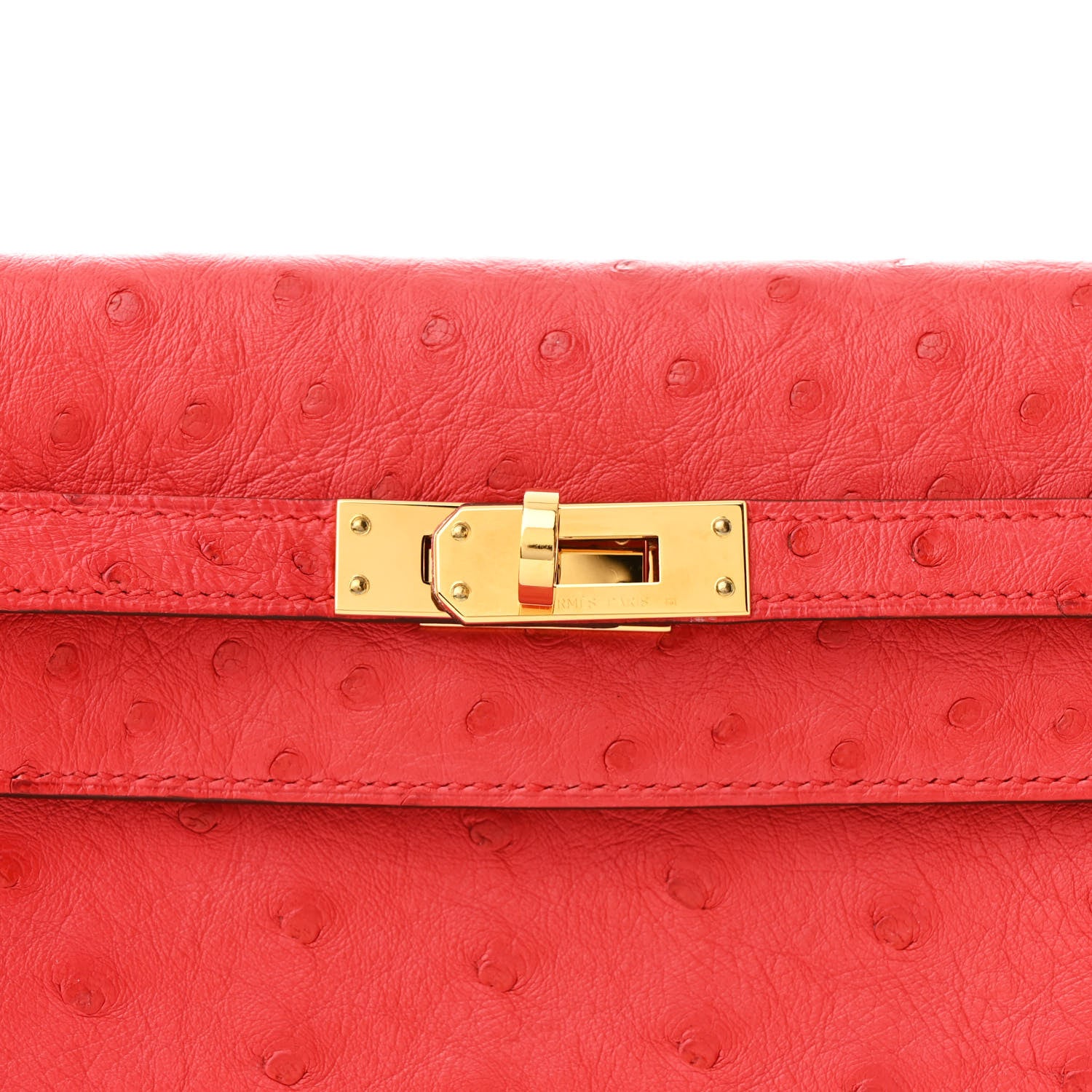 Hermes Ostrich Kelly Danse II Belt Bag Rouge Vif 8 of 13