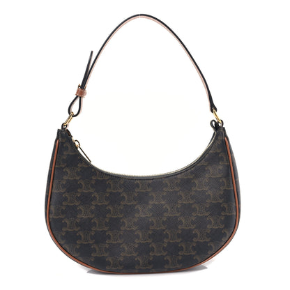 Celine Triomphe Canvas Calfskin Ava Shoulder Bag Tan 1 of 9