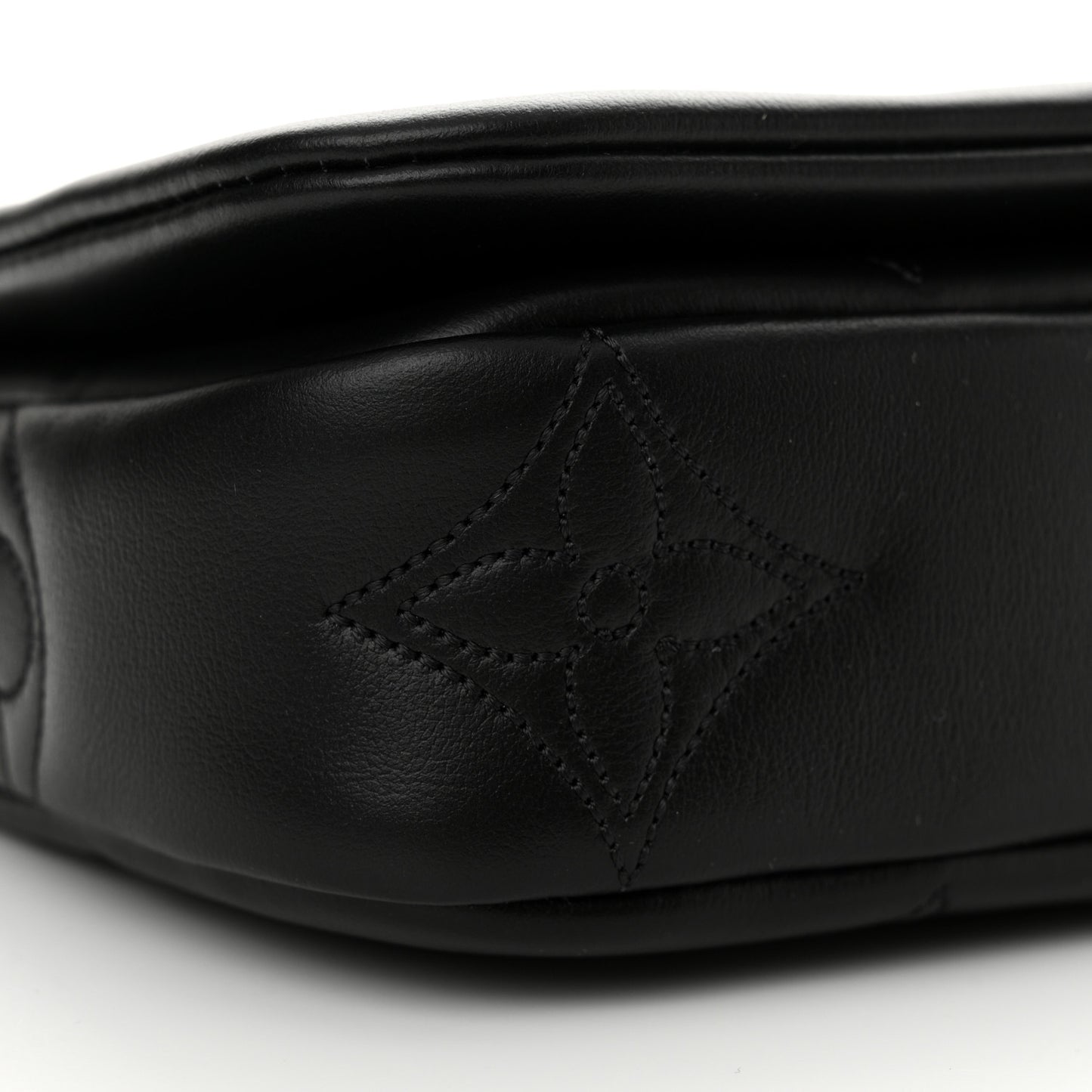 Calfskin Bubblegram Wallet On Strap Black