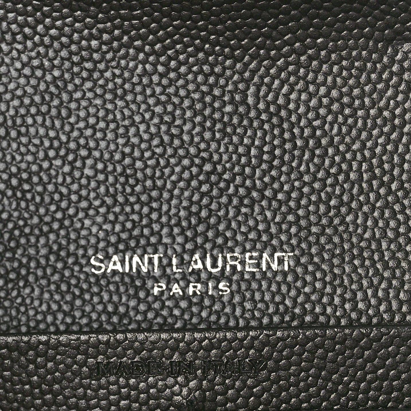 Saint Laurent Grain De Poudre Matelasse Chevron Monogram Flap Wallet Black 6 of 10