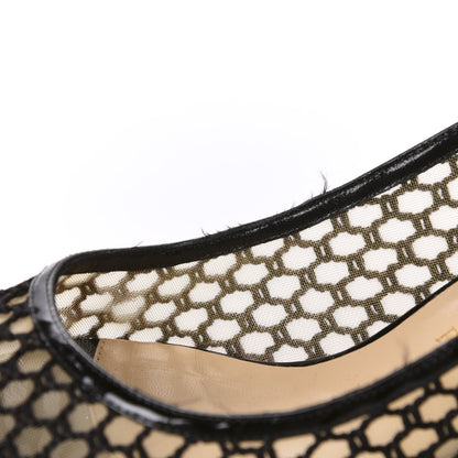 Christian Louboutin Fishnet Patent Guni 55 Spiked Pumps 41 Black 10 of 14