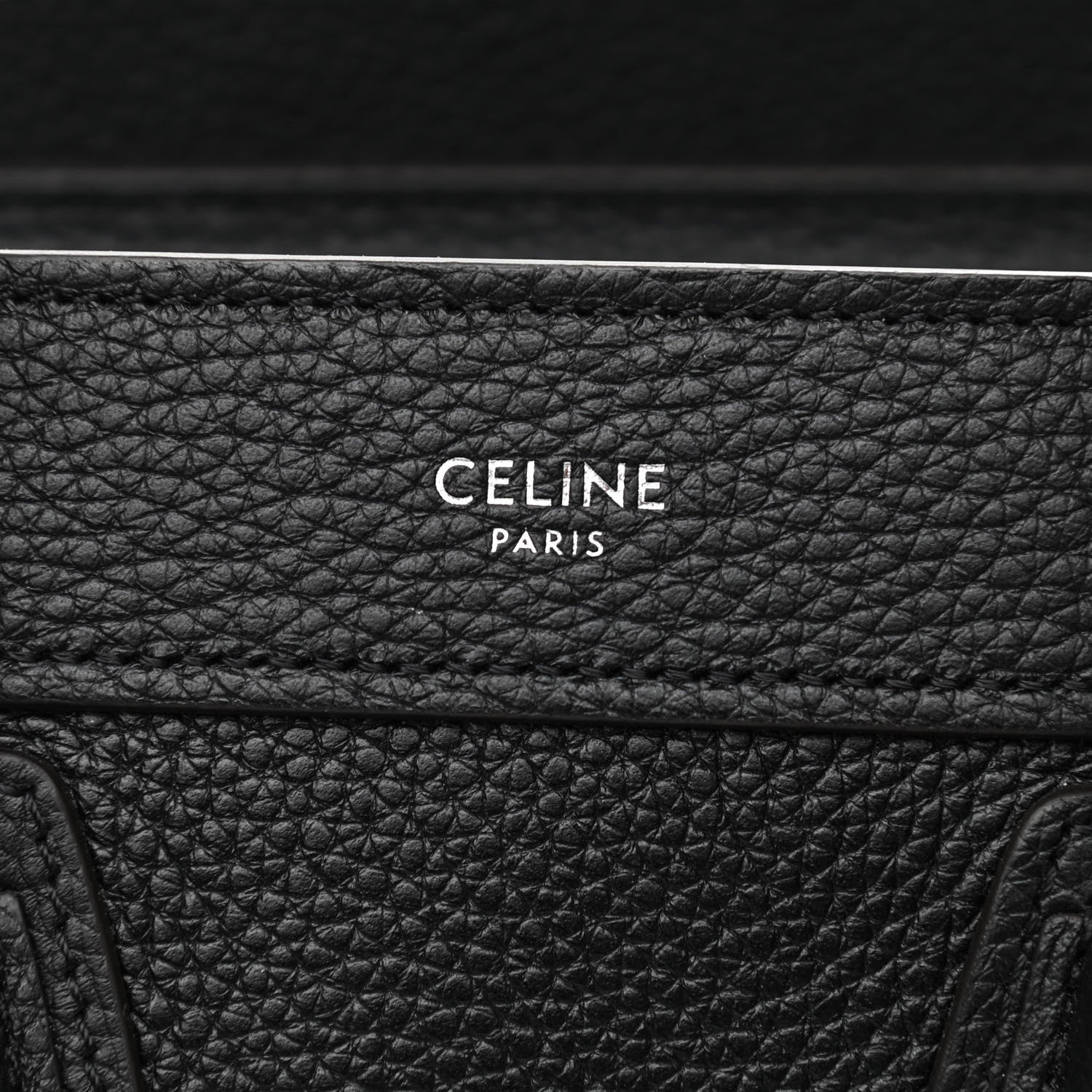 Celine Drummed Calfskin Nano Luggage Black 6 of 9